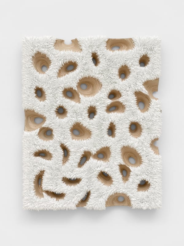 Donald Moffett "Lot 020425 (the probe, A)," 2025 Oil on linen on panel with steel hardware 20 1/2 x 16 1/2 in (52.1 x 41.9 cm) Courtesy Alexander Gray Associates, New York; Anthony Meier, Mill Valley© 2025 Donald Moffett