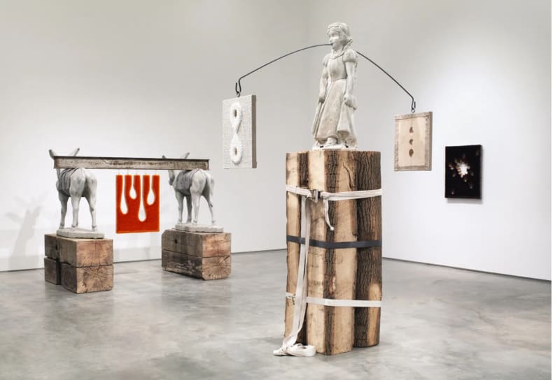 Photo: View of Donald Moffett’s exhibition “The Radiant Future,” 2012; at Marianne Boesky.