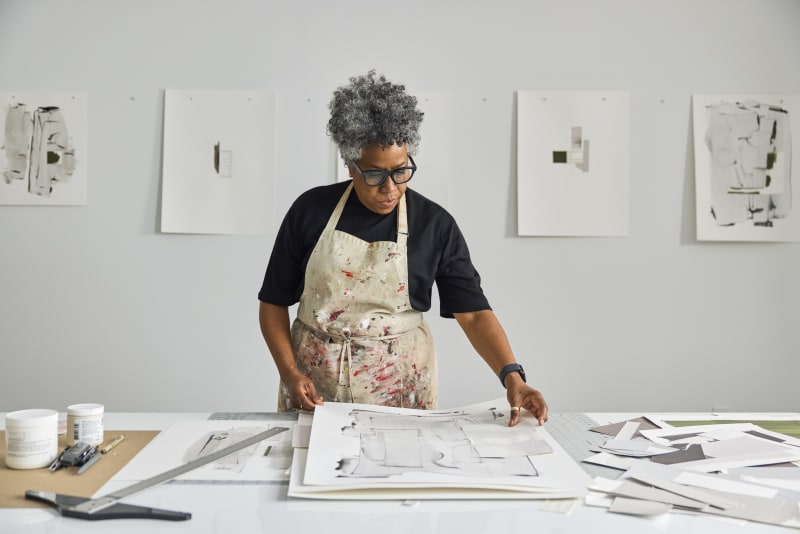 Jennie C. Jones in the studio, 2024. Photo: Joshua Franzos