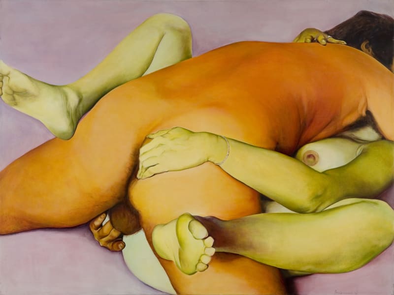 Indian Erotic, 1973 Oil on canvas 54 x 72 in (137.16 x 182.88 cm) Collection of the Pennsylvania Academy of Fine Arts
