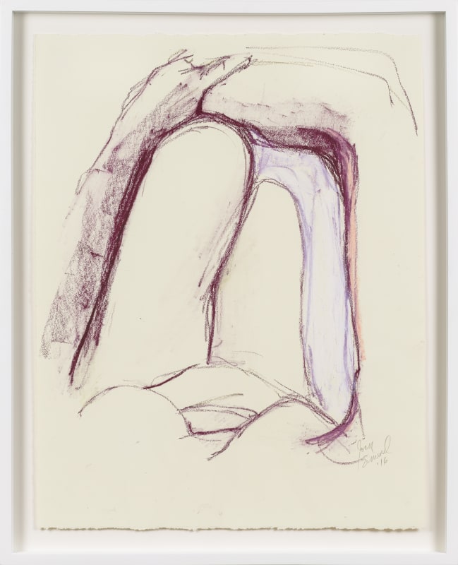 Untitled, 2016 Oil crayon on paper 22 1/2 x 17 1/2 in (57.15 x 44.45 cm) 25 1/2 x 20 3/4 x 1 5/8 in framed (64.8 x 52.7 x 4.1 cm framed)