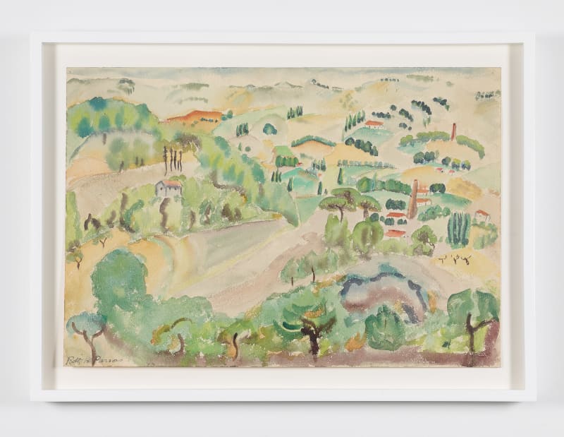 Betty Parsons Aix en Provence, 1927 Graphite and watercolor on paper 13 5/8 x 20 in (34.92 x 50.8 cm) 17 x 23 x 1 3/4 in (43.2 x 58.4 x 4.4 cm)
