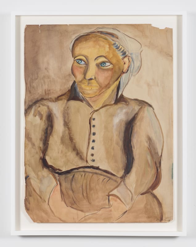 Betty Parsons Breton Woman, 1929 Pencil and gouache on paper 24 x 17 6/8 in (60.96 x 45.09 cm) 26 7/8 x 21 x 1 5/8 in framed (68.3 x 53.3 x 4.1 cm framed)