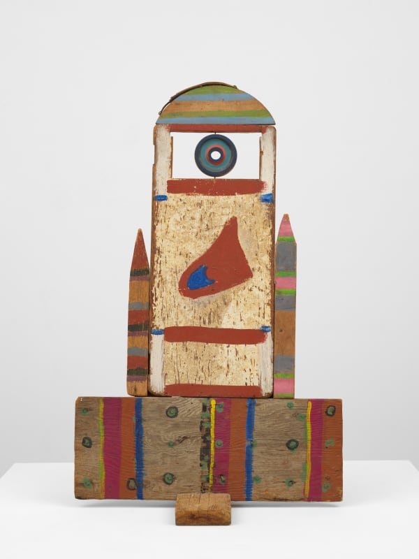 Betty Parsons Barara No. 2, 1979 Weathered wood with acrylic paint 43 1/4 x 27 x 16 in (109.9 x 68.6 x 40.6 cm)