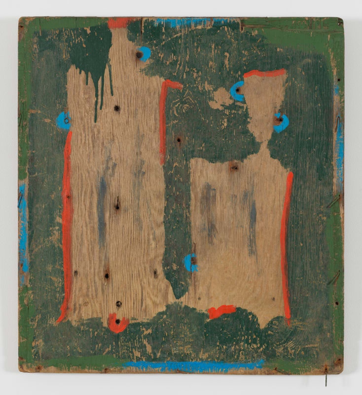 Betty Parsons Duke and Princess, 1980 Acrylic on found wood with nails 25 6/8 x 23 1/2 x 1 in (65.41 x 59.69 x 2.54 cm)