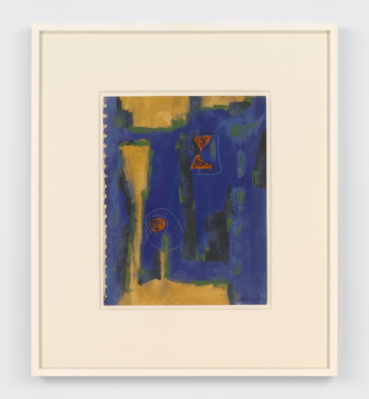 Betty Parsons St. Jean – Cap Ferrat, 1960 Gouache on paper 13 7/8 x 10 7/8 in (35.2 x 27.6 cm) 23 3/8 x 20 1/4 x 1 1/2 in framed (59.4 x 51.4 x 3.8 cm framed)