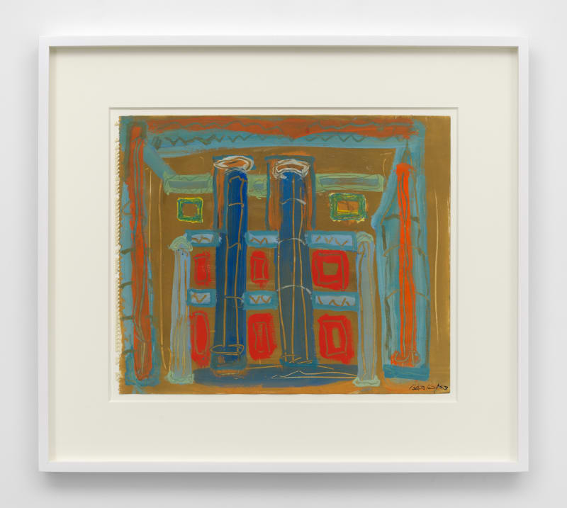 Betty Parsons Untitled (Greece), 1953 Gouache on paper 13 15/16 x 16 13/16 in (35.4 x 42.7 cm) 21 1/2 x 24 3/8 x 1 5/8 in framed (54.6 x 61.9 x 4.1 cm framed)