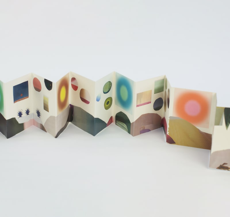 Anke Roder Leporello ‘Planetarium’, collage on handmade Chinese paper, 12 x 243 cm, 22 pages