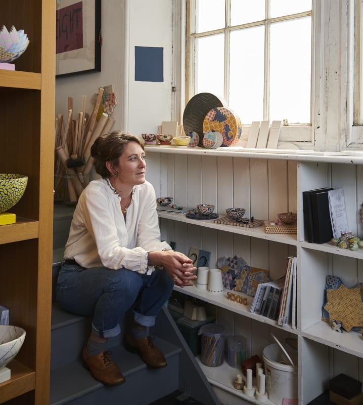 Frances Priest in her studio, Edinburgh. Image: Shanon Tofts Photography