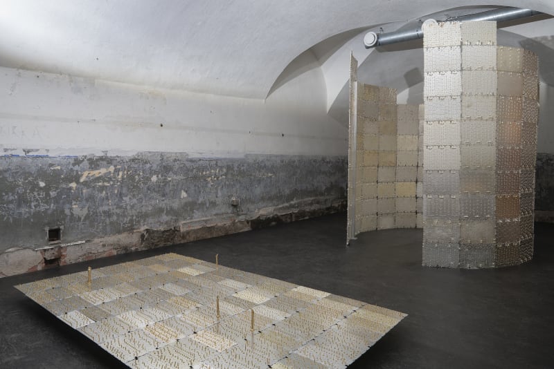 Installation view of Theresa Traore Dahlberg, Signals Beyond, 2025. Helsinki Biennial, Vallisaari Island, 2025. Photo: HAM / Helsinki Biennial / Sonja Hyytiäinen.