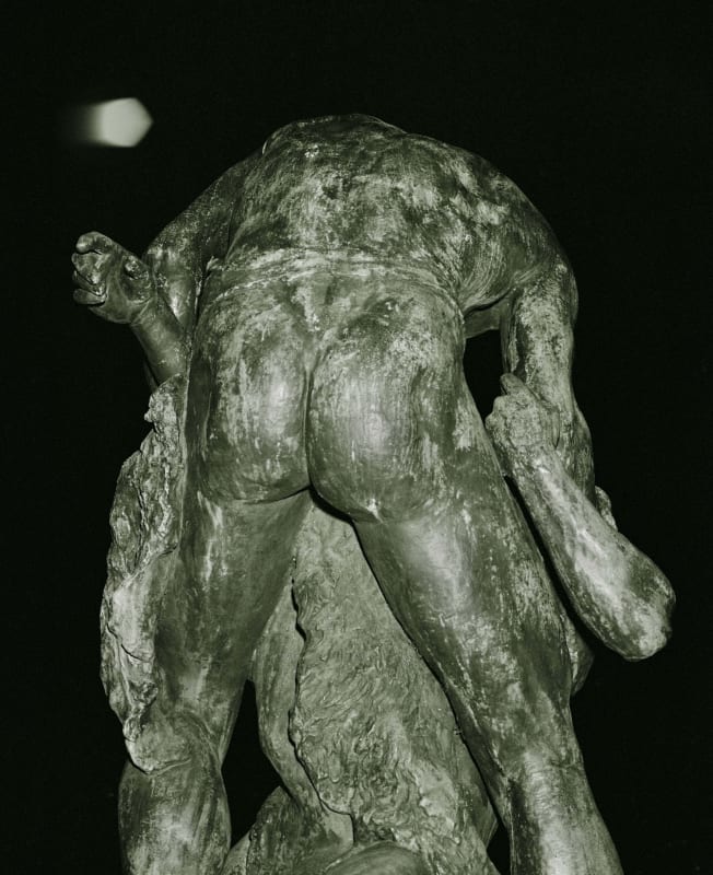 Santiago Mostyn, Ghost/Monument (detail), 2021, two archival inkjet prints in double- sided oak frame.