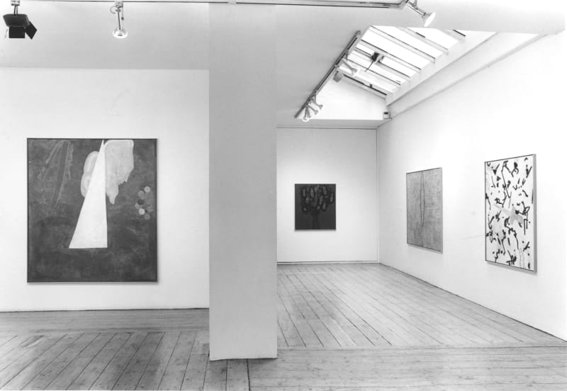 installation shot of the exhibition Prunella Clough, Recent Paintings 1980 - 1989 @ Annely Juda Fine Art, London 1989