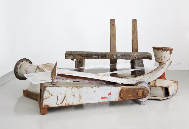Anthony Caro Bench 2011-2013 steel, wood and clear perspex 147 x 316 x 178 cm