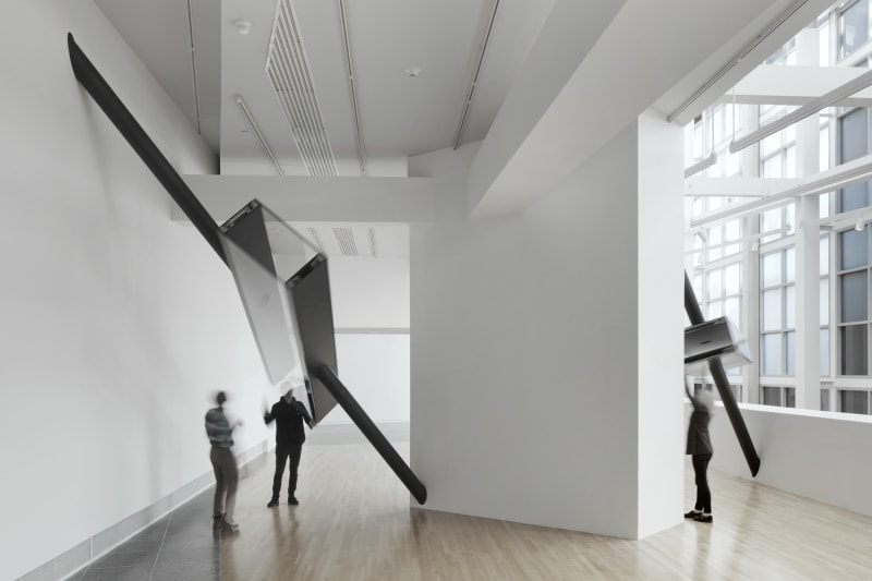 Sarah Oppenheimer, S-337473, 2017 Steel, glass and architecture. Installation view: Wexner Center for the Arts. USA. Total dimensions variable. Photo Credit: Serge Hasenböhler Video Credit: Andrew Ina