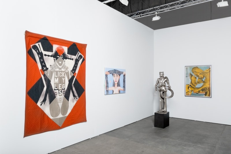 Installation view of EXPO Chicago with multiple artists exhibited.