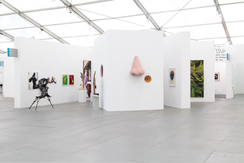 Installation view of the Anton Kern booth at Frieze New York 2012.