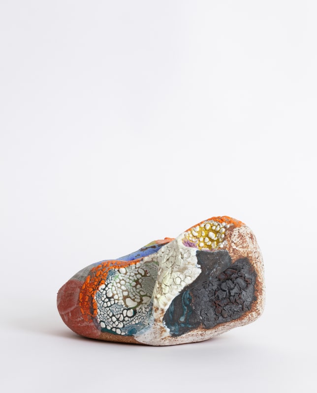Amelia Lynch 'Crimson Rosella III', glazed ceramic, 12.5 x 21.5 x 16.5 cm