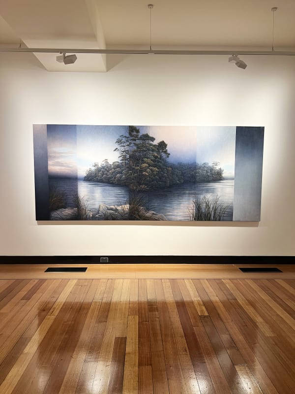 ‘Rise and Fall’, oil on linen, overall 153 x 366 cm