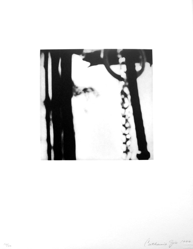 Black and white unfocused image of chains 