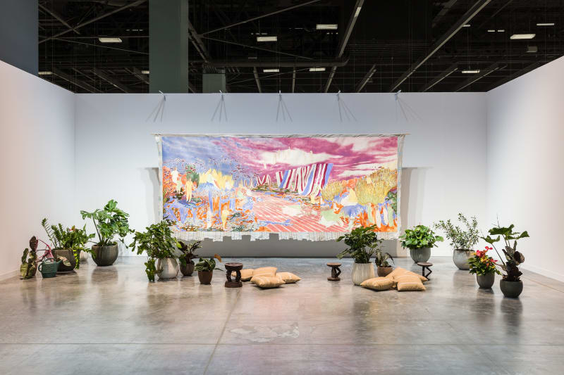 Nengi Omuku, Eden, 2022, installation view, Pippy Houldsworth Gallery, Art Basel Miami Beach 2022: Meridians.