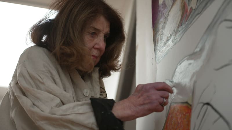 Jacqueline de Jong at work in her Paris studio