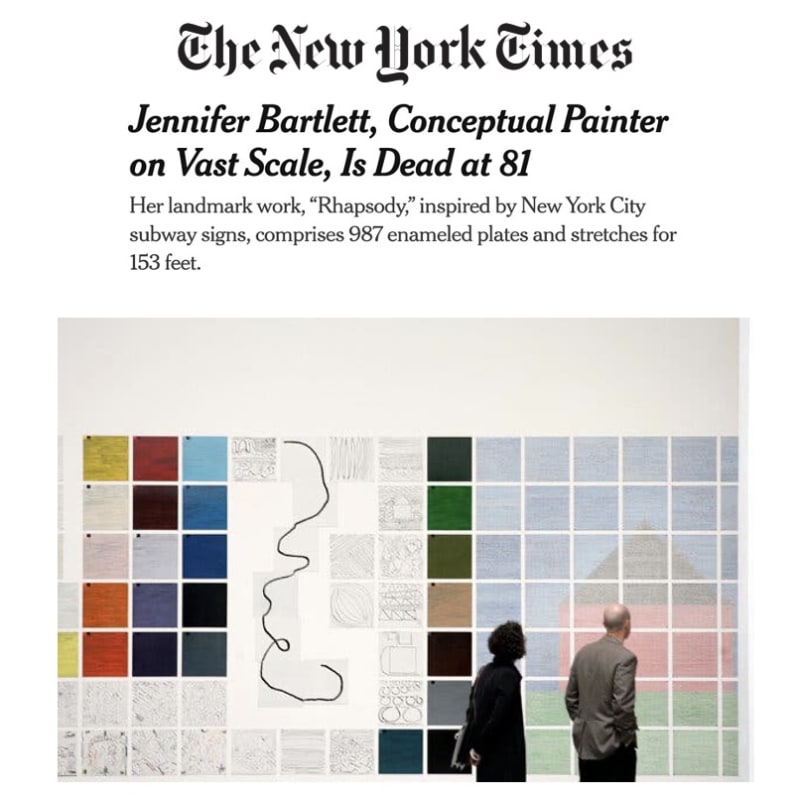 Jennifer Bartlett, Conceptual Painter on Vast Scale, Is Dead at 81