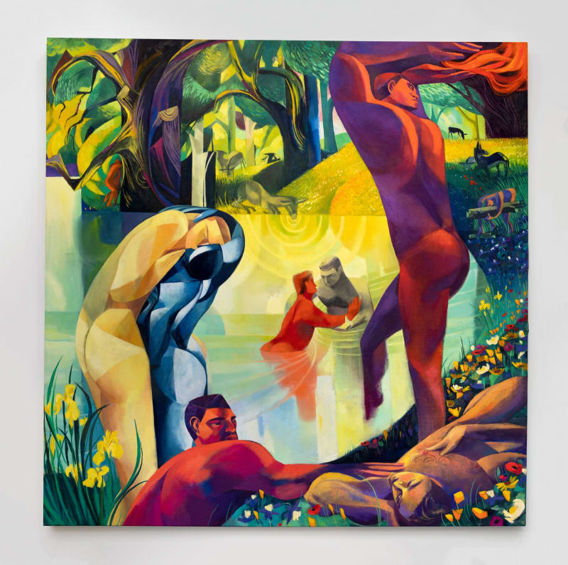 J. Carino (American, b. 1988) Eden, 2025 Oil and Acrylic on Linen 48" x 48" (122 x 122 cm) Unique (JCR.25235)