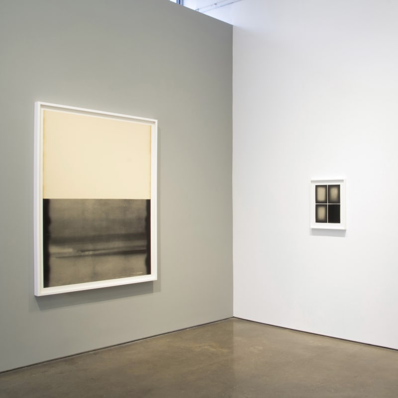 Installation View | Alison Rossiter: Substance of Density 1918-1948 Featured Artworks: Alison Rossiter (American, b. 1953) Gevaert Gevaluxe Velours, exact expiration date unknown, ca. 1930s, processed 2020 (#1) Gelatin Silver Print Mount: Approximately 68" x 53" (172.5 x 134.5 cm) Framed: 70 5/8" x 53 7/8" (179.5 x 137 cm) Signed, Titled and Dated Verso in Pencil Unique (AR.21433) Alison Rossiter (American, b. 1953) Density 1930s (Gevaert Gevaluxe Velours), 2019 Four Gelatin Silver Prints Framed: 22 1/4" x 18 1/4" (56.5 x 46.5 cm) Signed, Titled and Dated Verso in Pencil Unique (AR.21456)