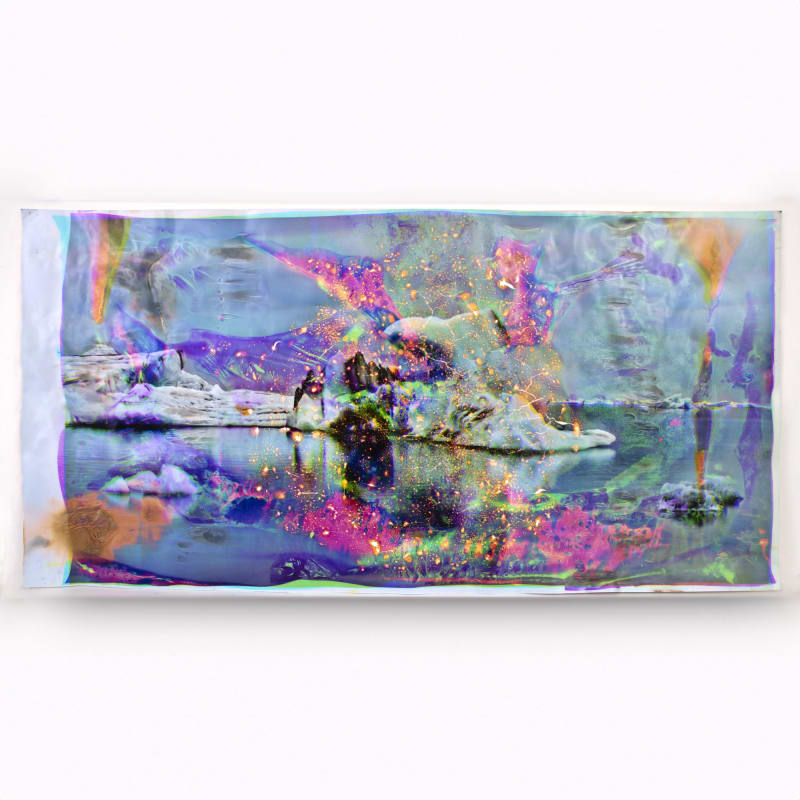 Matthew Brandt (American, b. 1982) Vatnajökull YCM17, 2018-2020 Heated Chromogenic Print with Acrylic Varnish and Aqua-Resin Support 25 1/2" x 49 1/2" (65 x 125.5 cm) Unique (MBr.24508)