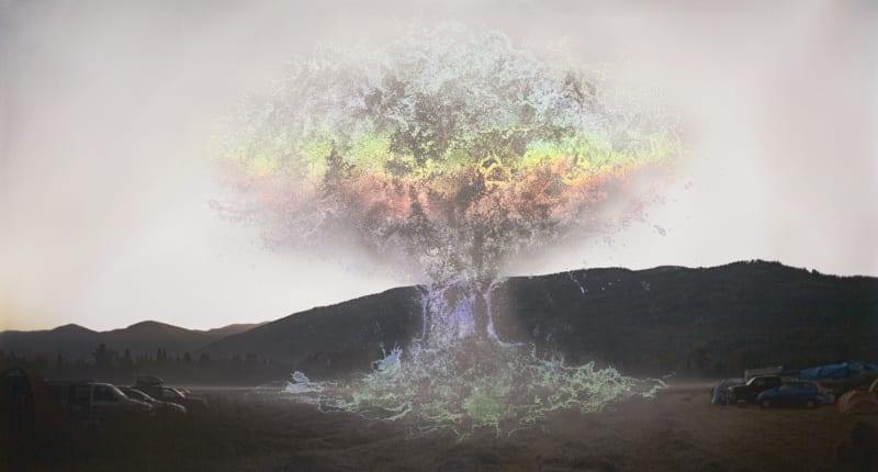 Sarah Anne Johnson (Canadian, b. 1976) Glitter Bomb, 2015 Inket Print, Glitter 45" x 80" (114.5 x 203 cm)