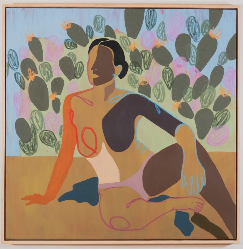 Anoushka Mirchandani (Indian, b. 1988) Wild Refuge, 2021 Oil and Oil Pastel on Canvas 36" x 36" (91.5 x 91.5 cm)