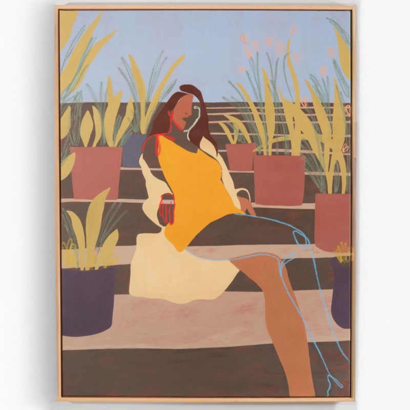 Anoushka Mirchandani (Indian, b. 1988) Oasis, 2021 Oil and Oil Pastel on Canvas 48" x 36" (122 x 91.5 cm)