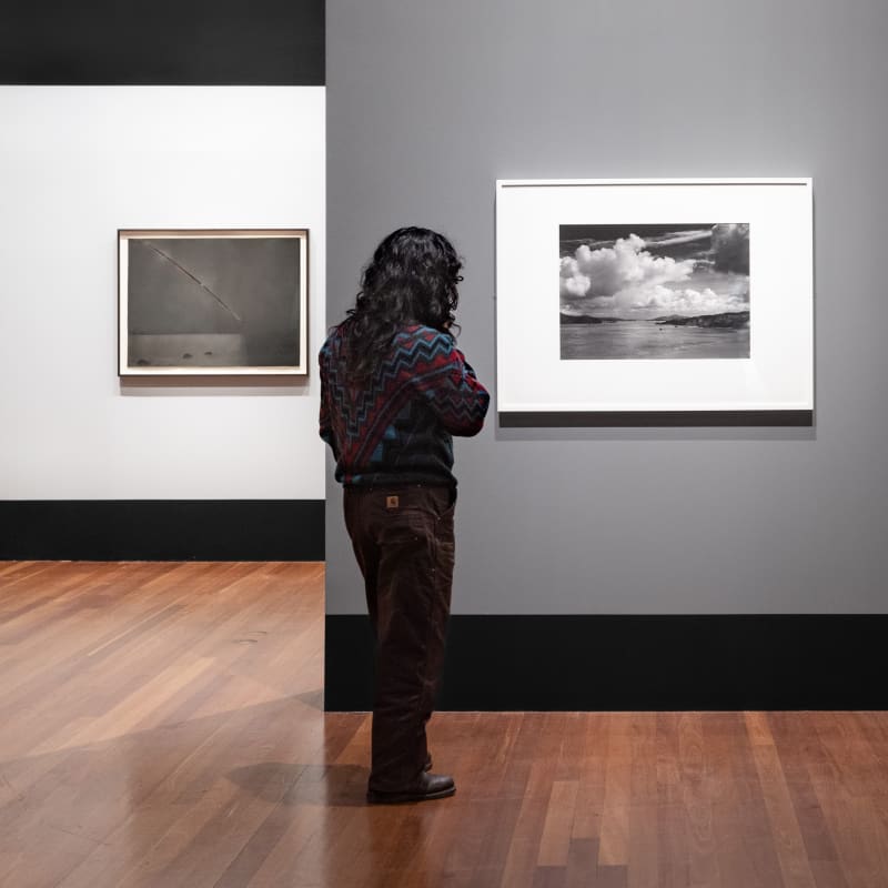 Installation View | Ansel Adams in Our Time at the de Young Museum (San Francisco, CA) April 8, 2023 through August 6, 2023 Photo Credit: Gary Sexton Featured Artwork: Chris McCaw (American, b. 1971) Sunburned GSP#612 (San Francisco Bay), 2012 Gelatin Silver Paper Negative 29 7/8" x 39 7/8" (75.9 x 101.3 cm) Framed: 34 1/8" x 44 1/8" x 1 15/16" (86.7 x 112.1 x 4.9 cm) Unique (CM.10392)