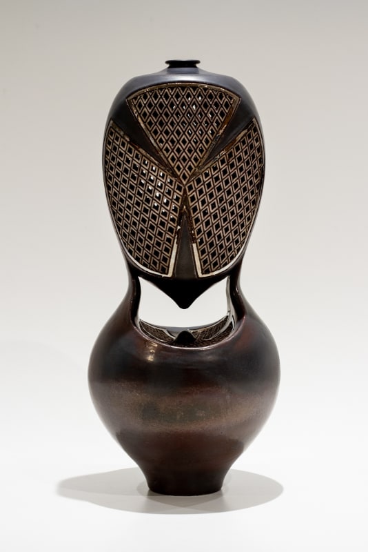 Ibrahim Said (Egyptian, b. 1976) Floating Vase 21, 2023 White Earthenware 19" x 9 1/4" x 8 5/8" (48.5 x 23.5 x 22 cm) (ISa.23954)