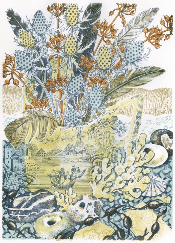 Angie Lewin, The Blue Boats, 2025