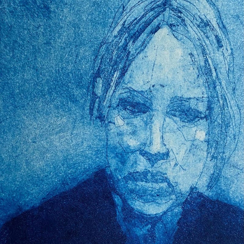 Face from a triptych. Etching and aquatint