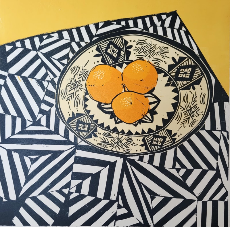 Seville Oranges and Moroccan Bowl, Screenprint, 30 x 30 cm.