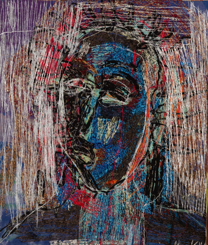 Blue, 2023 thread on linen 44 x 37 cm