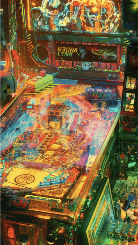 NESSGRAPHICS digital art NFT of a pinball machine