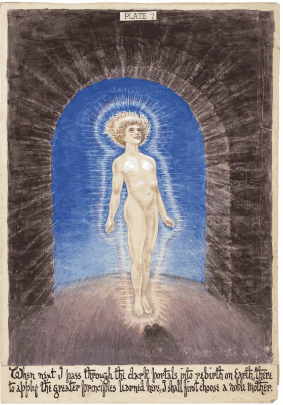 Grant Wallace, Rebirth on Earth, ca. 1919–25, watercolor, gouache, and ink on paper, 18 × 12".