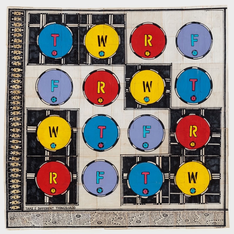 Magic Circles (GW 168), 2017, mixed media on paper, 39 in. x 39 in.