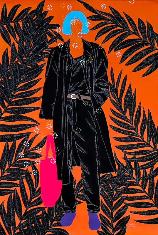 Moustapha Baïdi Oumarou - Sobre style - 2020 - 150cm H x 100cm W - Acrylic and pen on canvas