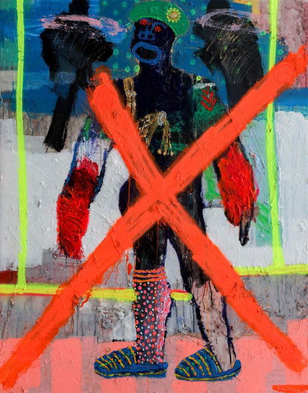 Bob-Nosa - Bad Man - 2021 - 138cm H x 110cm W - Acrylic and spray paint on textured canvas