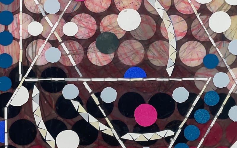 Image detail: E. E. Ikeler, Untitled, 2021, Pigmented resin and cast tiles on ACM panel