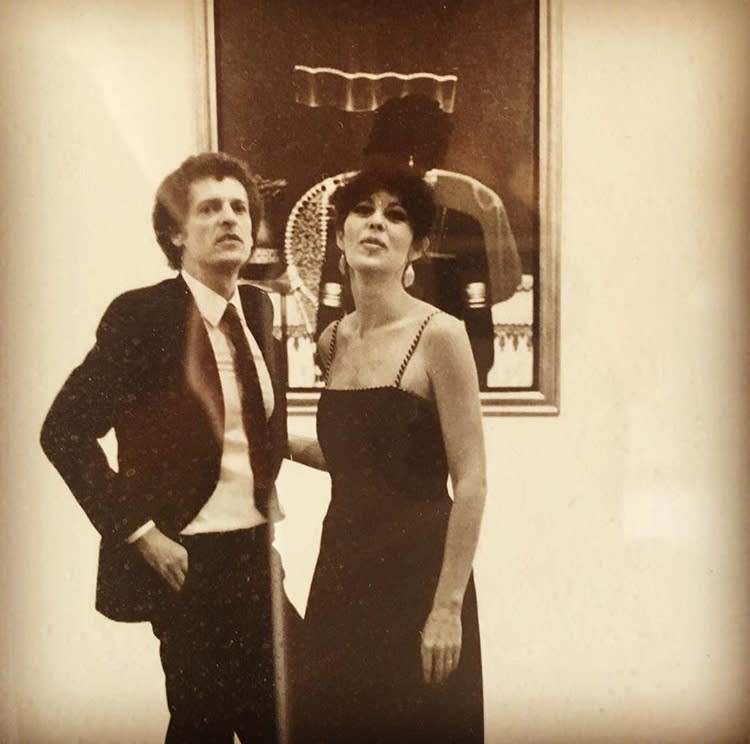Michel and Toni Monnin in front of a painting by Emilcar Simil