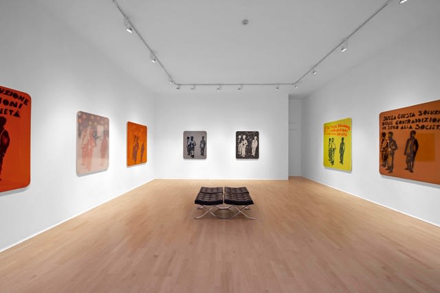 Installation view of Compagni, compagni, 1968, 2018. Courtesy of the Mayor Gallery.