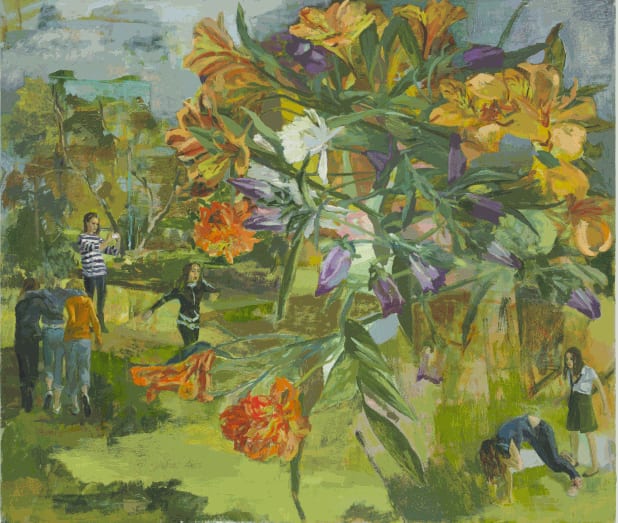 Vera Iliatova, Separate Ways, 2015, oil on canvas, 36 x 42 inches (courtesy Monya Rowe Gallery)