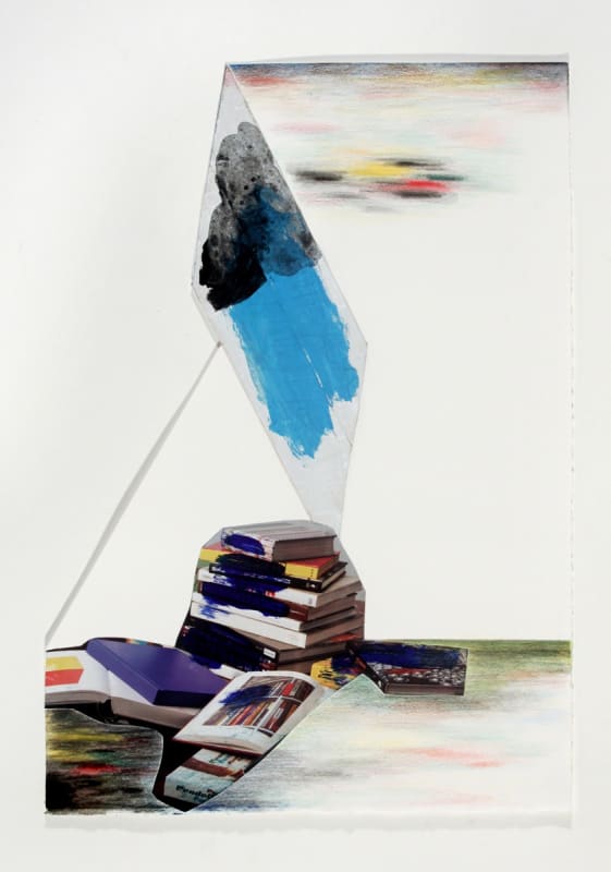 Kathleen McShane Spacepull, 2012 colored pencil, acrylic, cardboard, collage, archival glue on cut Arches paper 12 x 17 inches