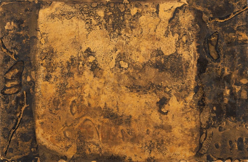 Jean DUBUFFUET, "Aire médiane claire", 1949, Collage, huile et encre sur papier marouflé sur toile, 49,5 x 76 cm © Samuel Le Paire Fine Art