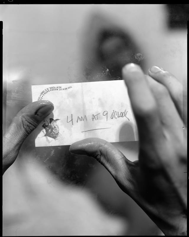 Untitled (Memo), 2021, Gelatin silver contact print, 1/4 (ed of 4 and 2 APs), 11 x 14 inches.